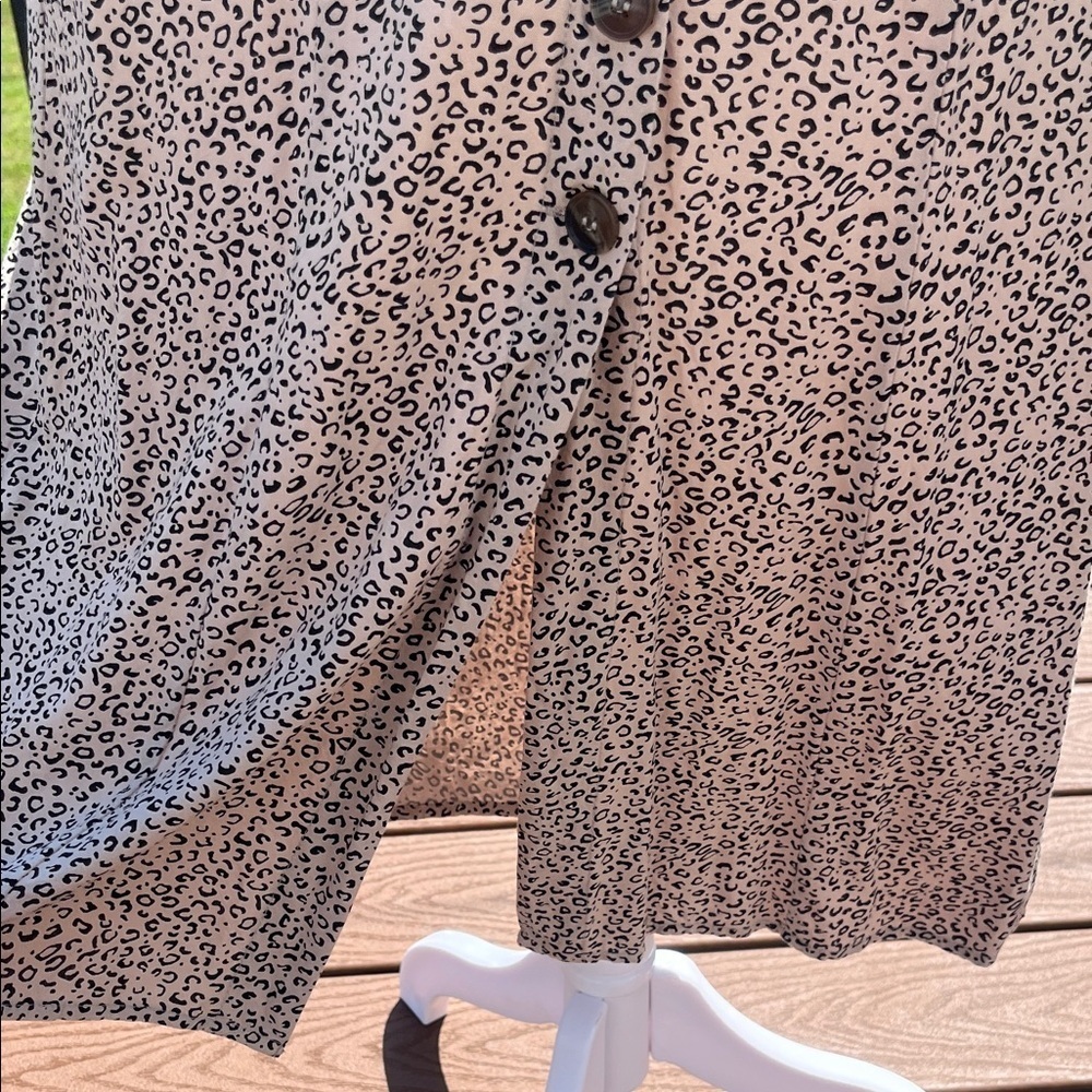 Japna Leopard Print Button Front Midi Dress – Smocked Back – Size S – Cottagecor - Picture 4 of 7